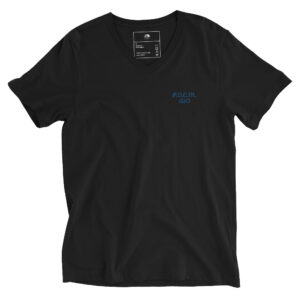 P.O.E.M. Royal Blue/Black/White Unisex V-Neck T-Shirt