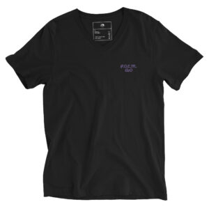 P.O.E.M. Purple/Black/White Unisex V-Neck T-Shirt
