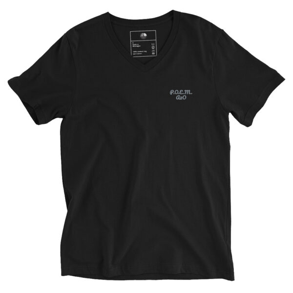 Gray/Black/White P.O.E.M. Unisex V-Neck - Image 2