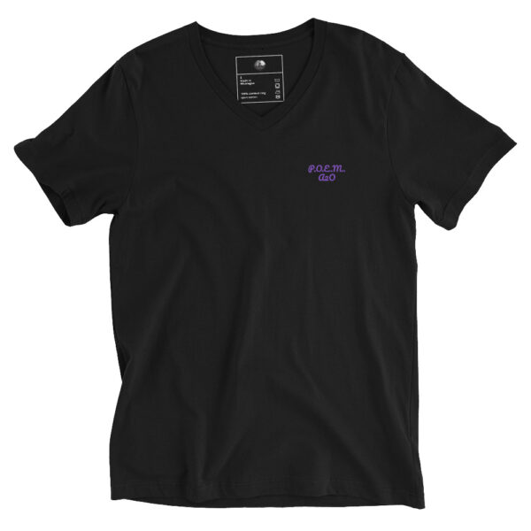 Purple/Black/White P.O.E.M. Unisex V-Neck - Image 2