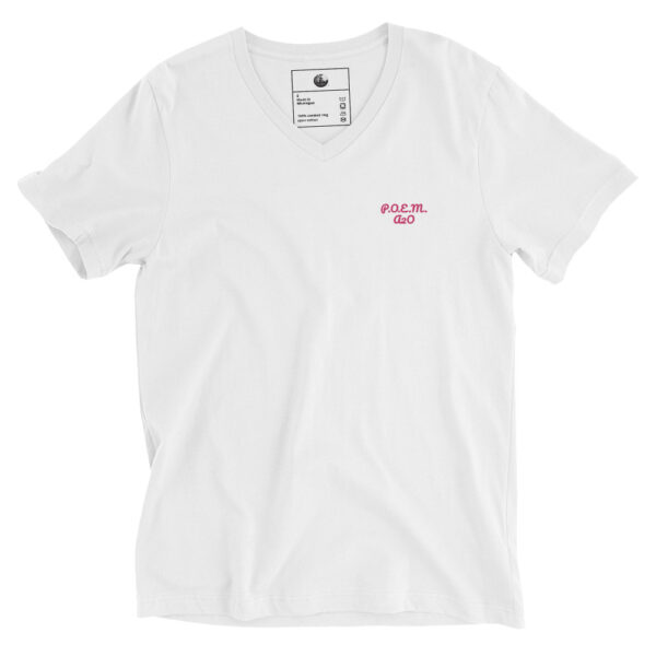 Flamingo/Black/White P.O.E.M. Unisex V-Neck - Image 3